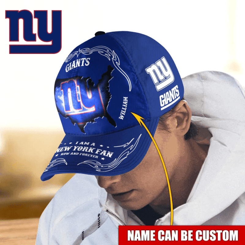 New York Giants Custom Name Baseball Cap view 2