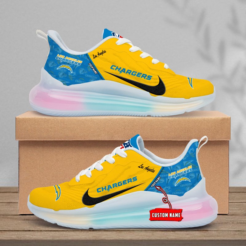 Los Angeles Chargers Rainbow Cushion Running Shoes AZBTCRS00027 4 Los Angeles Chargers Rainbow Cushion Shoes