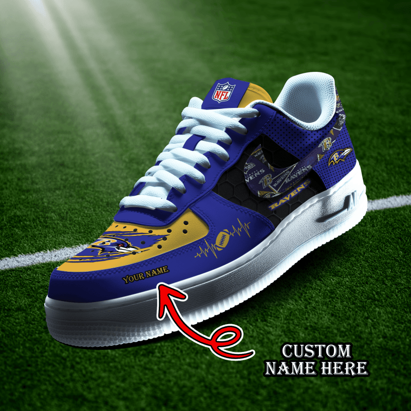 Baltimore Ravens Personalized AF1-1 Logo Pattern Sneakers