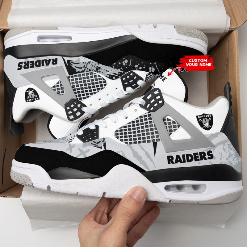 Las Vegas Raiders Personalized AJ4 Sneaker