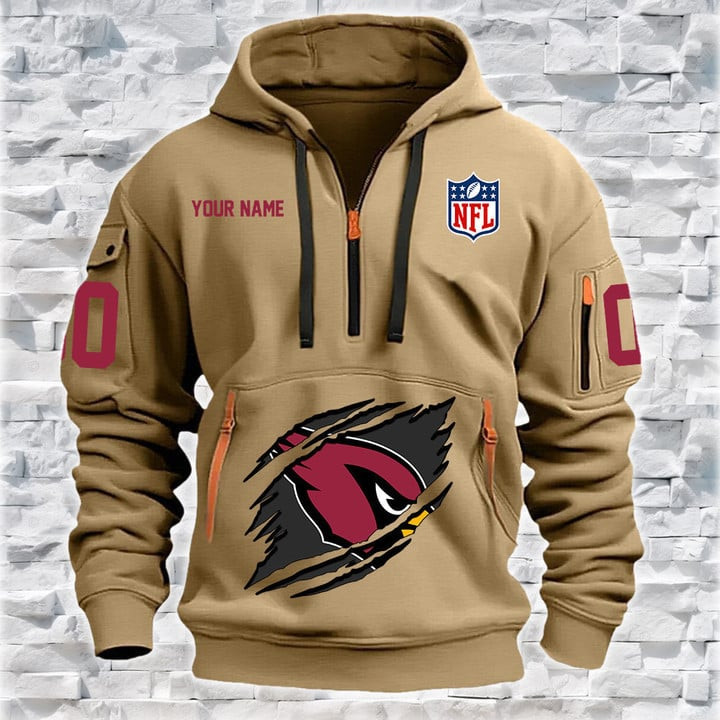 Arizona Cardinals Quarter Zip Hoodie Side View