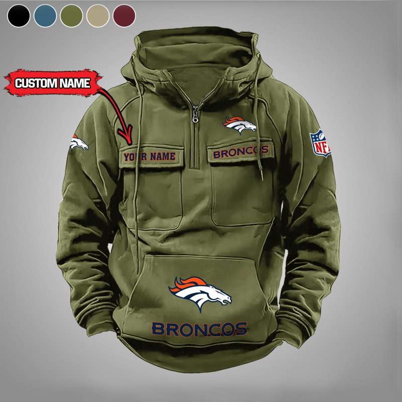Denver Broncos Zip Hoodie Green