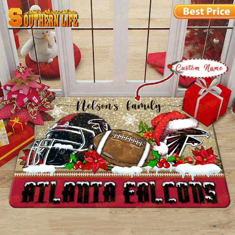 Atlanta Falcons Christmas Personalized Doormat