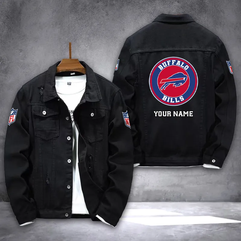Buffalo Bills Denim Jacket Back View