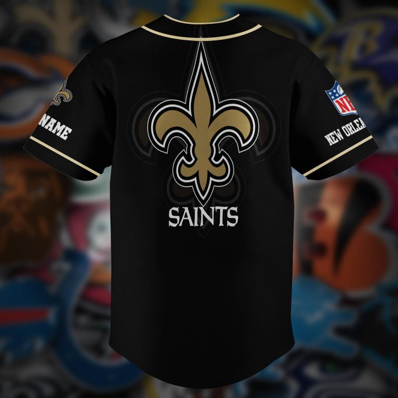 New Orleans Saints Baseball Jersey Detail View