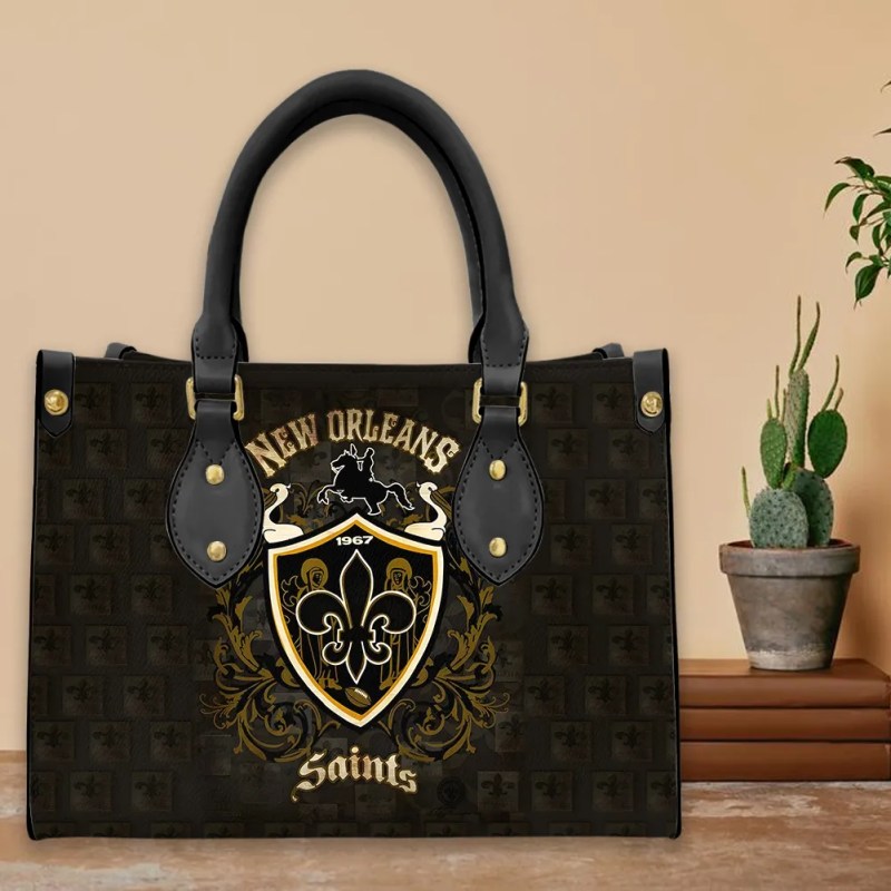 New Orleans Saints Leather Hand Bag