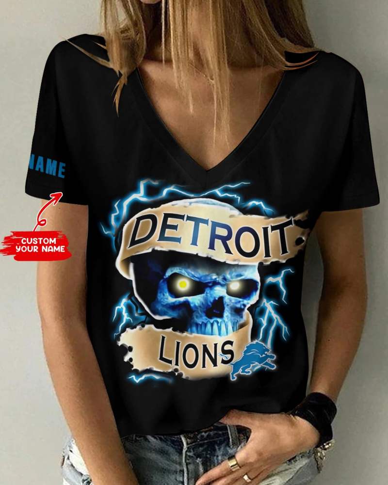 Detroit Lions V-neck T-shirt