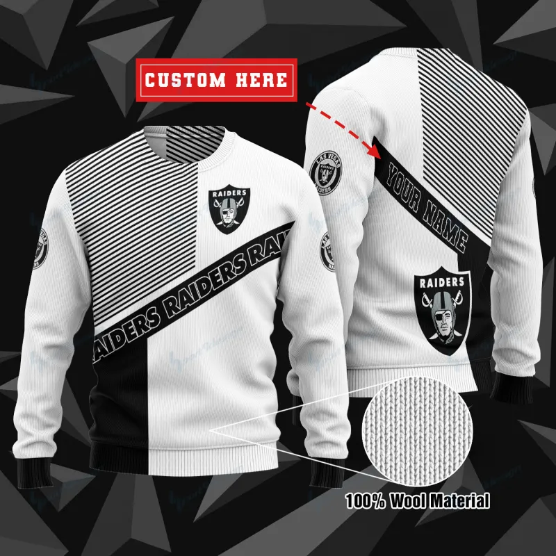 Las Vegas Raiders Personalized Woolen Sweater
