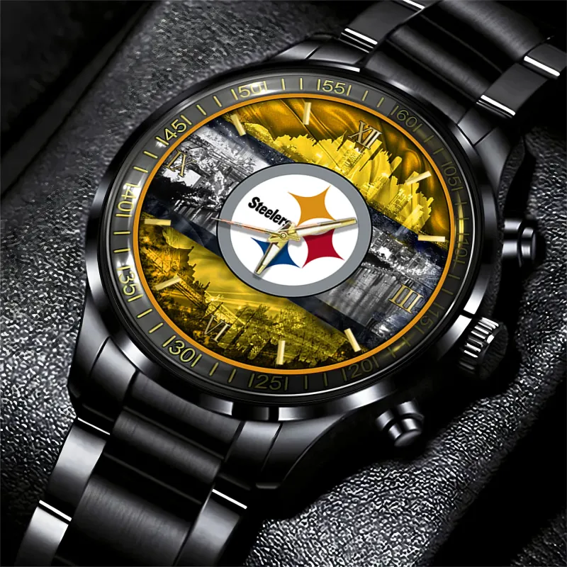 Pittsburgh Steelers Black Fashion Watch