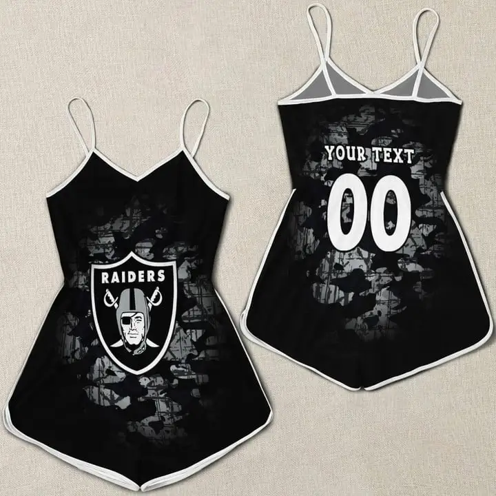 Las Vegas Raiders Women Romper Jumpsuit 3D Printed