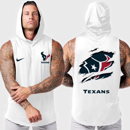 Houston Texans Men's Workout Hooded Tank Top