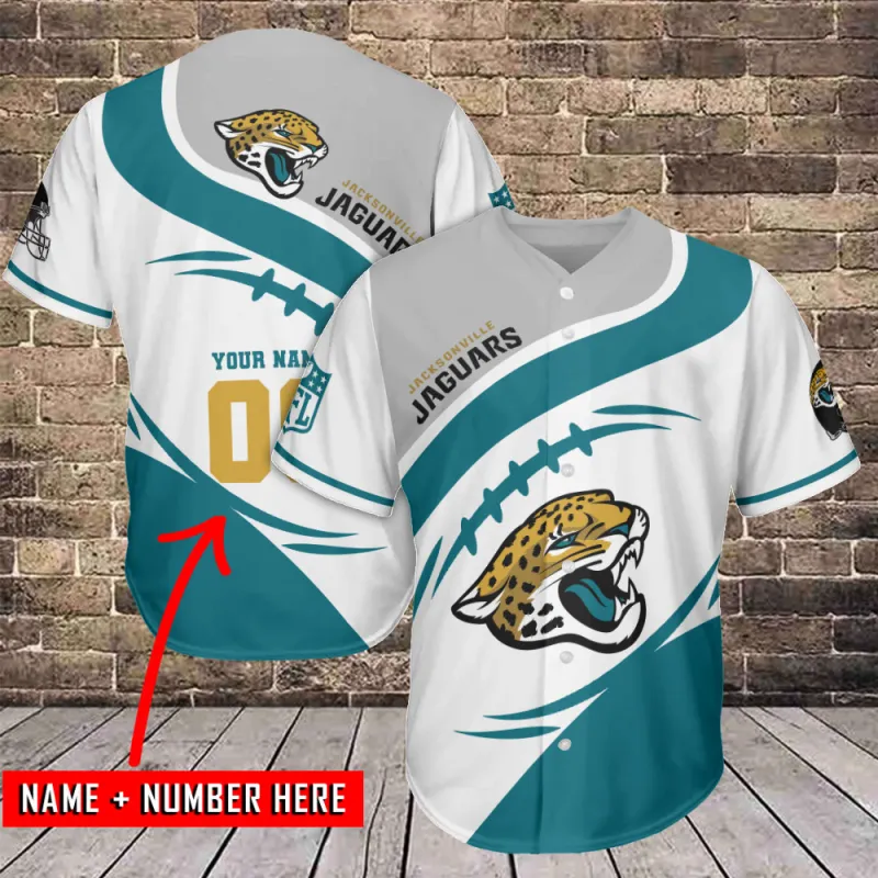Jacksonville Jaguars Personalized Baseball Jersey