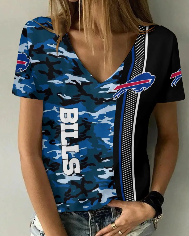 Buffalo Bills V-neck Women T-shirt Front View