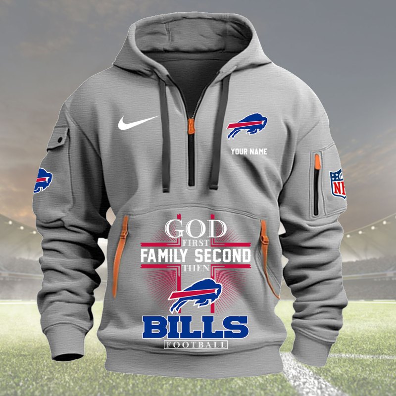 Gray Buffalo Bills Hoodie