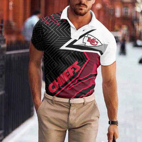Kansas City Chiefs Polo T-Shirt Back View