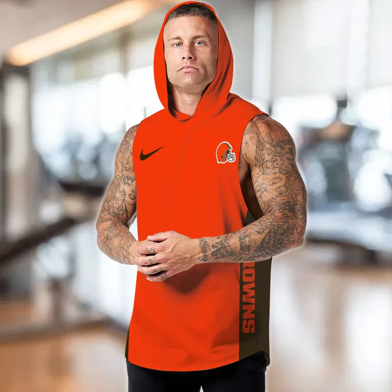 Cleveland Browns Hooded Tank Top - Alternative Front