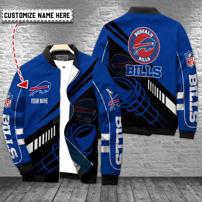 Buffalo Bills Personalized Bomber Jacket Front View