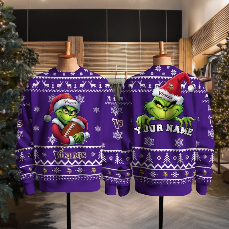 Minnesota Vikings Ugly Christmas Sweater Full View