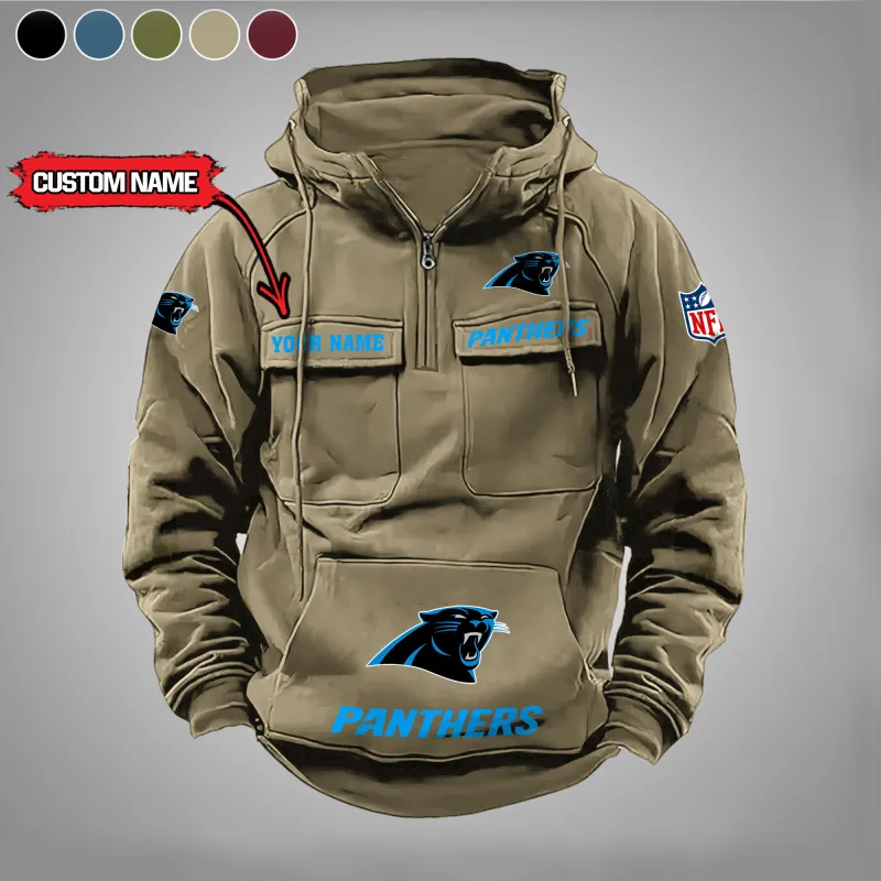 Carolina Panthers Zip Hoodie Khaki