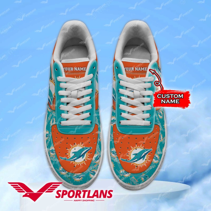 Customized Miami Dolphins Air Force 1 Shoes