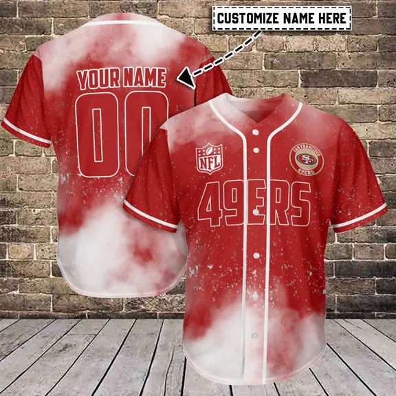 San Francisco 49ers Personalized Baseball Jersey