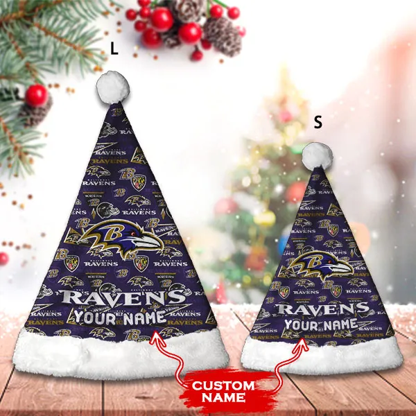 Baltimore Ravens Personalized Christmas Hat - Side View