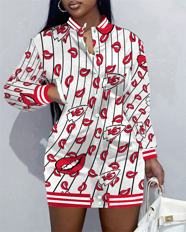 Kansas City Chiefs Women's Button Down Jacket Dress