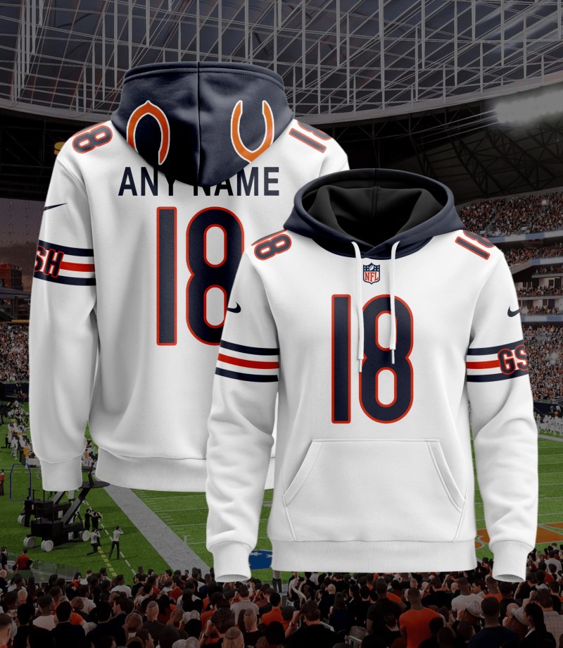 Chicago Bears Personalized Football Hoodie