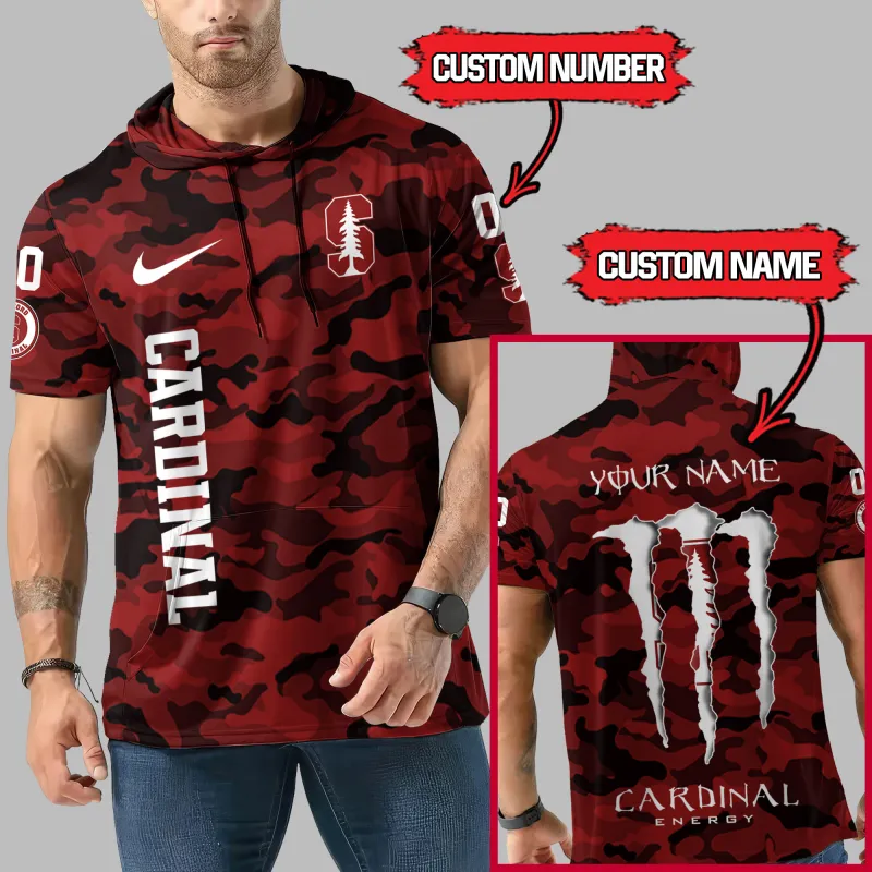 Stanford Cardinal Personalized Camo Hoodie Side View