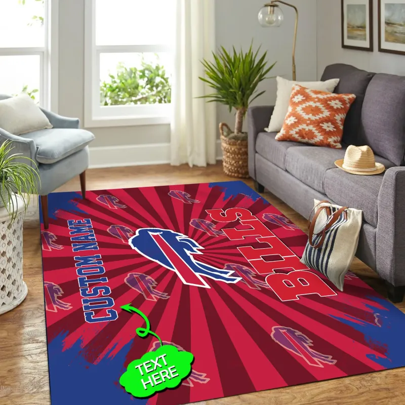 Buffalo Bills Personalized Premium Rectangle Rug Image 2