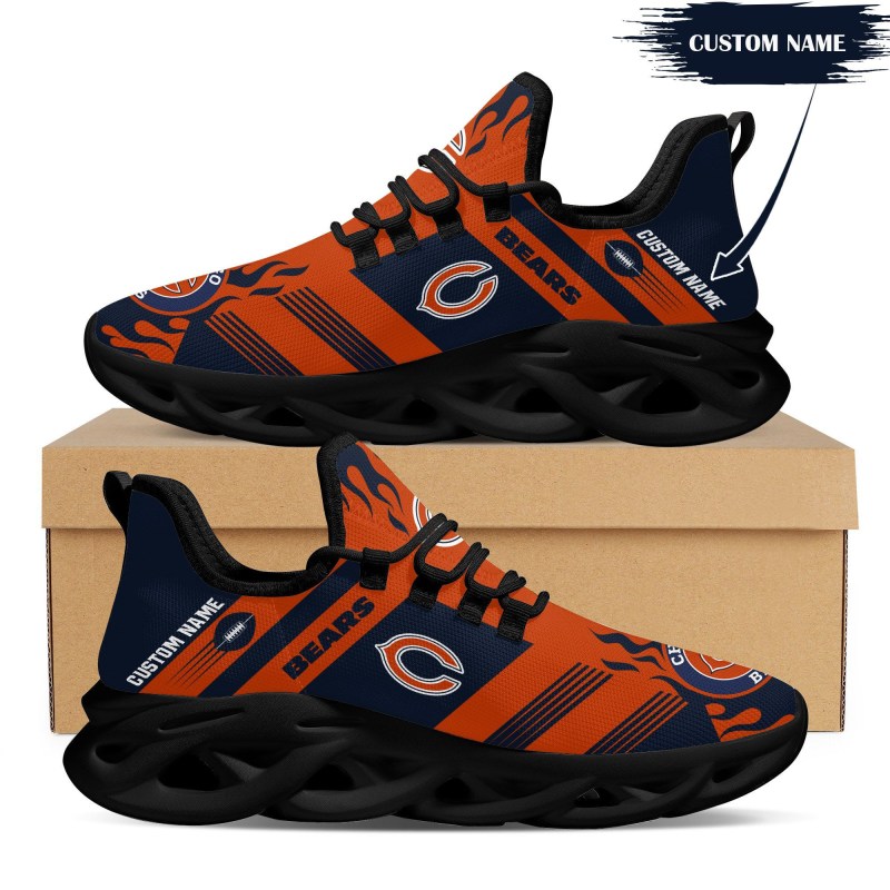 Chicago Bears Personalized Yezy Running Sneakers Back View