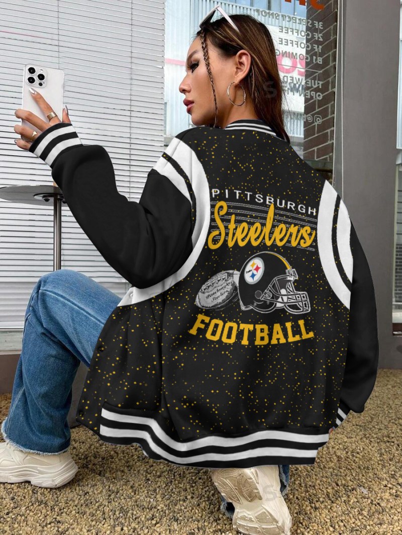Pittsburgh Steelers Varsity Jacket Back View