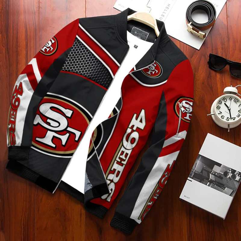 San Francisco 49ers Personalized Bomber Jacket Detail