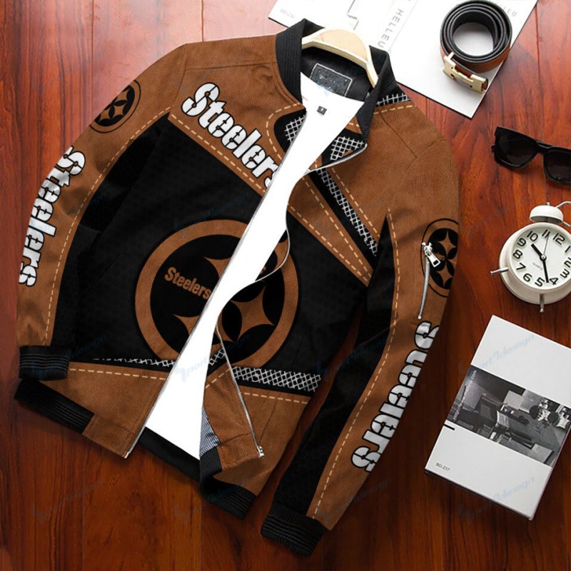 Pittsburgh Steelers Personalized Bomber Jacket Side View