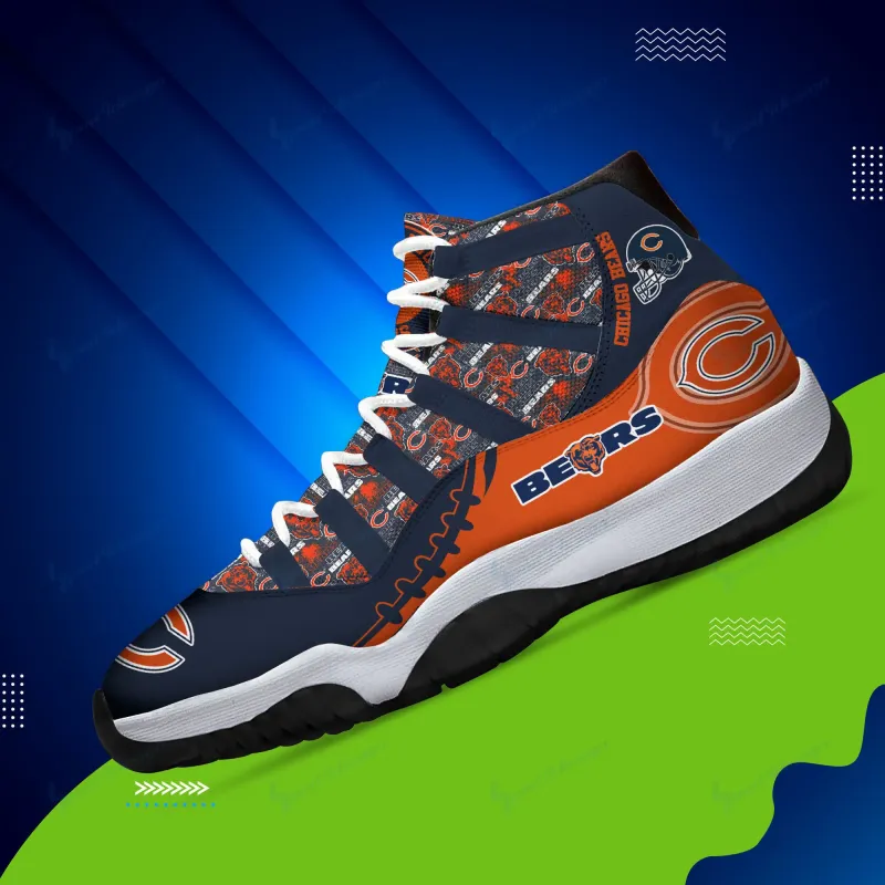 Chicago Bears Personalized AJD11 Sneaker Back View