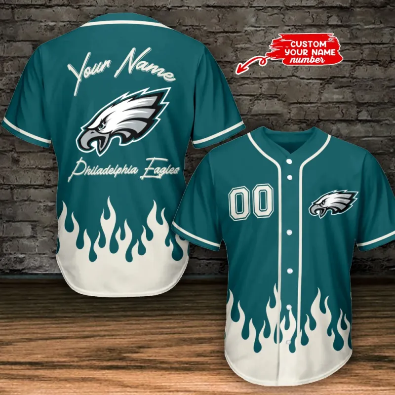 Philadelphia Eagles Personalized Baseball Jersey