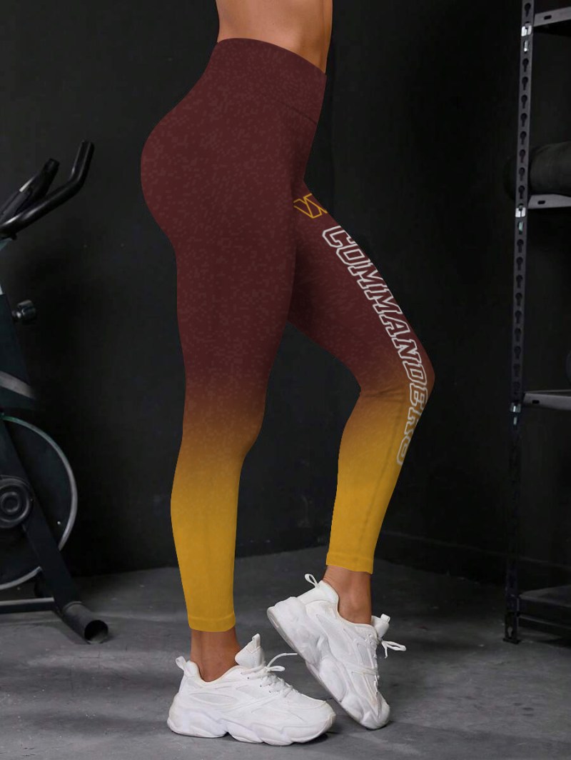 Washington Commanders High Waist Push Up Printed Leggings