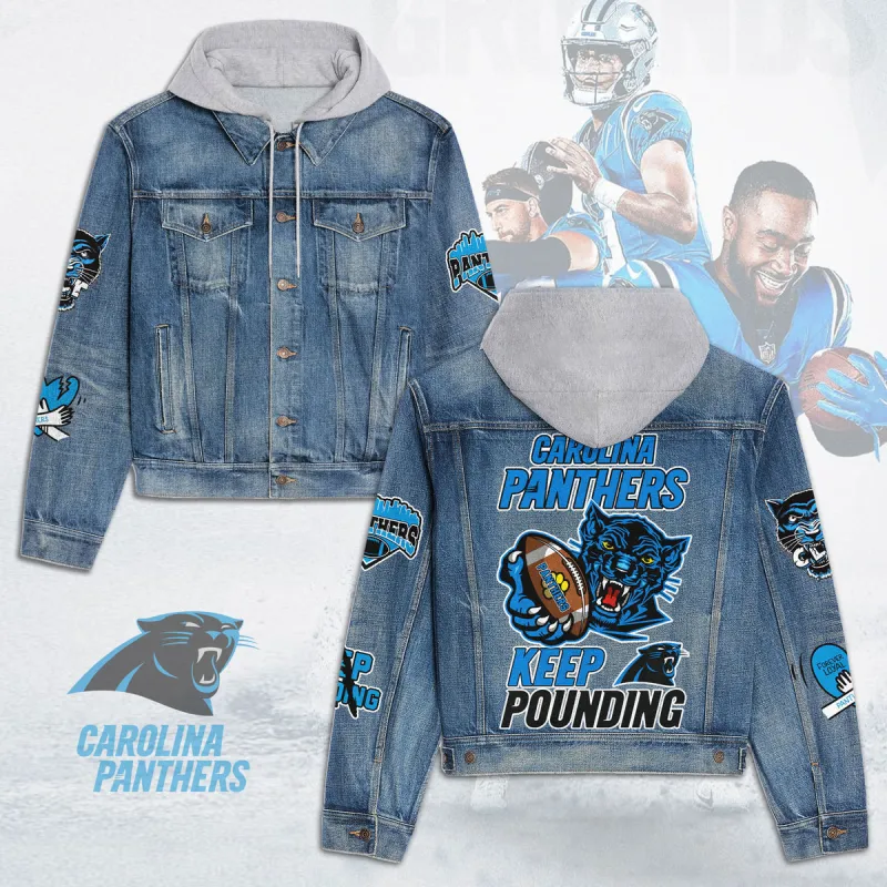 Carolina Panthers Hooded Denim Jacket