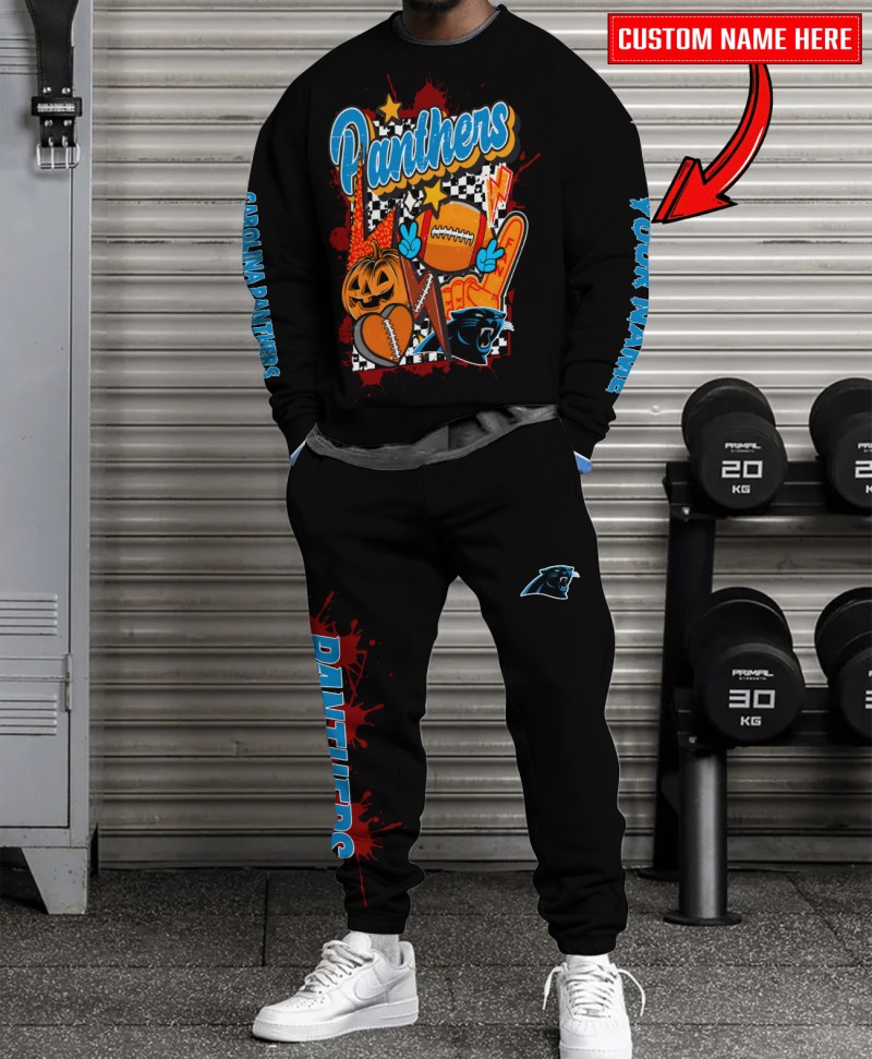 Carolina Panthers Halloween Collection Sweatshirt and Sweatpants Set
