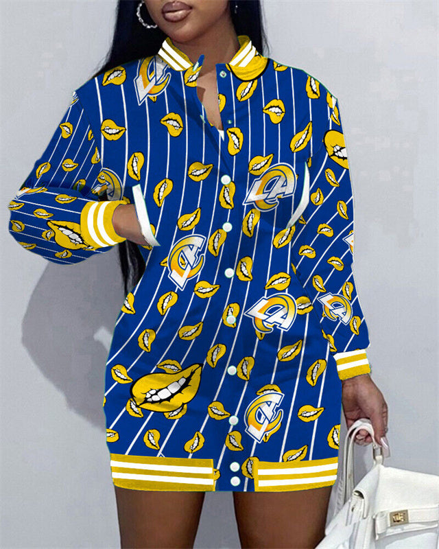 Los Angeles Rams Women's Button Down Jacket Dress