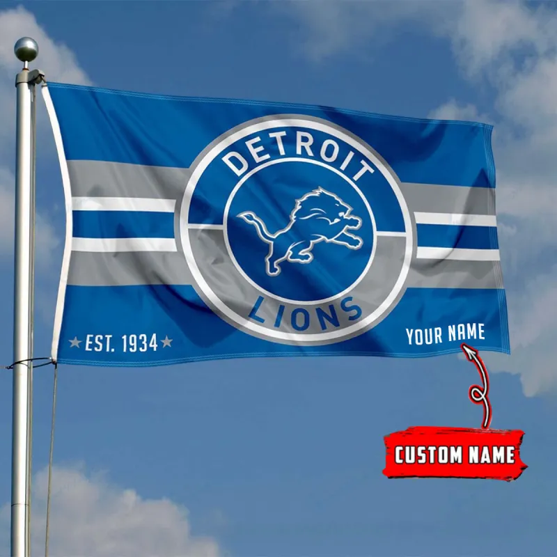 Detroit Lions Personalized Flag