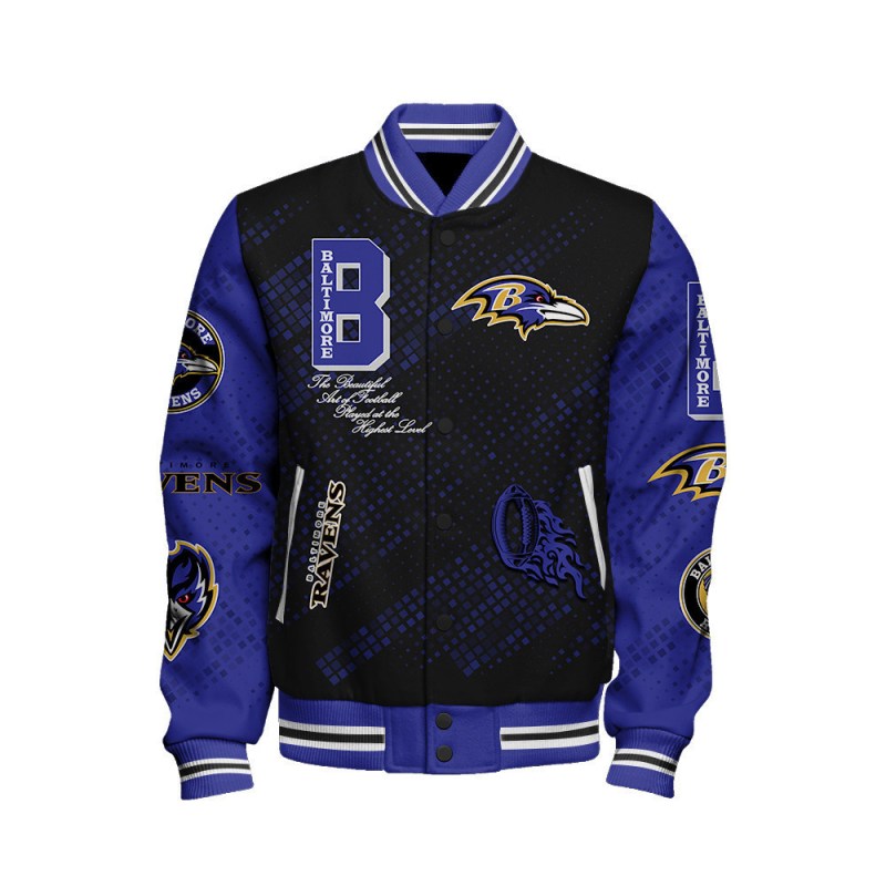 Baltimore Ravens Unisex Varsity Jacket - Back View