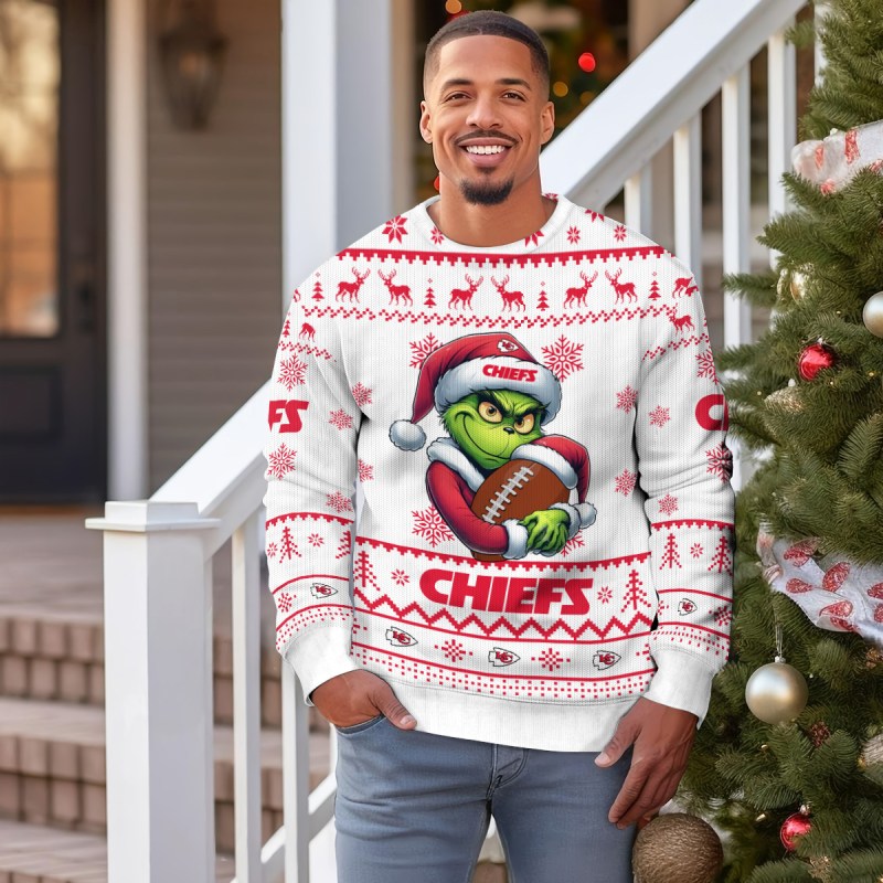 Kansas City Chiefs Ugly Christmas Sweater Outdoor View 1