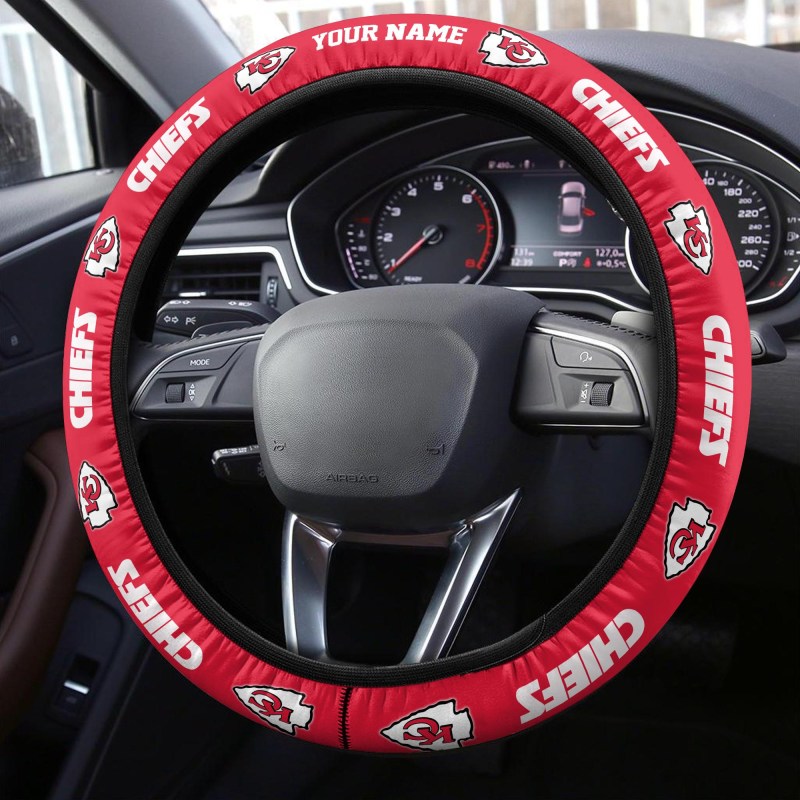 Kansas City Chiefs Personalized Steering Wheel Cover Image
