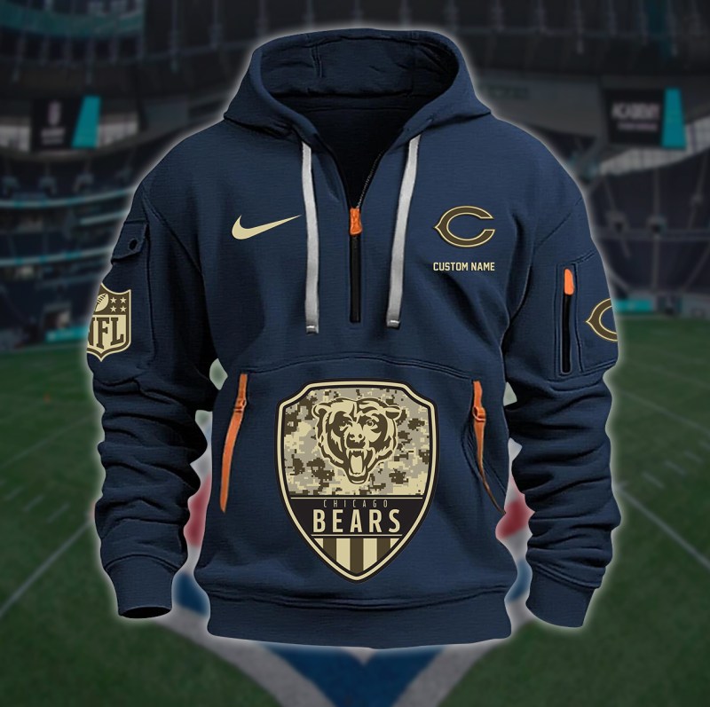 Chicago Bears Quarter Zip Hoodie Image 4