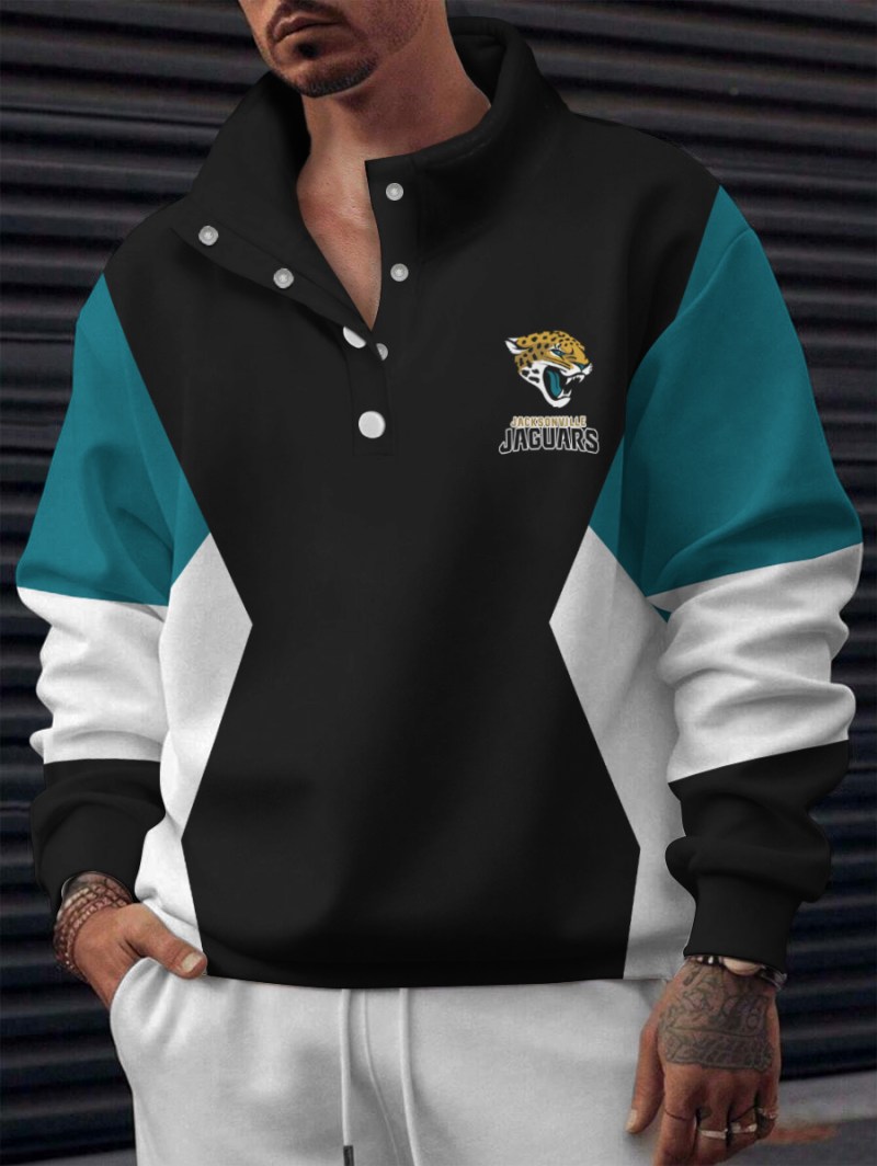 Jacksonville Jaguars Casual Colorful Stand Collar Sweatshirt
