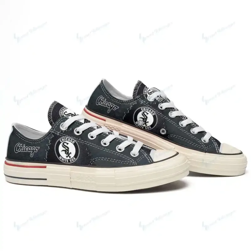 Chicago White Sox New Low Top Canvas Shoes 2