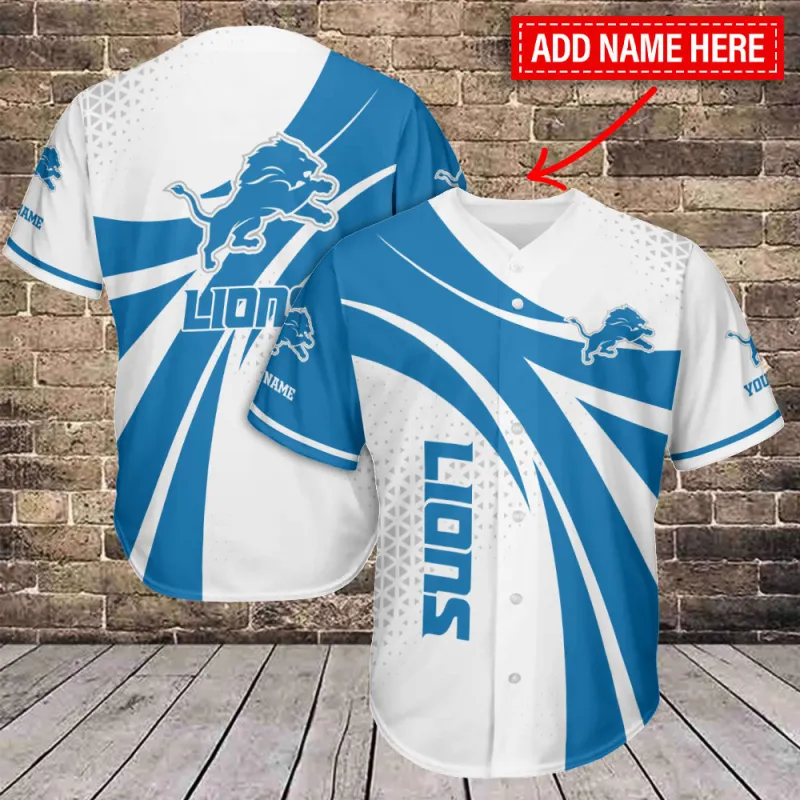 Detroit Lions Personalized Baseball Jersey