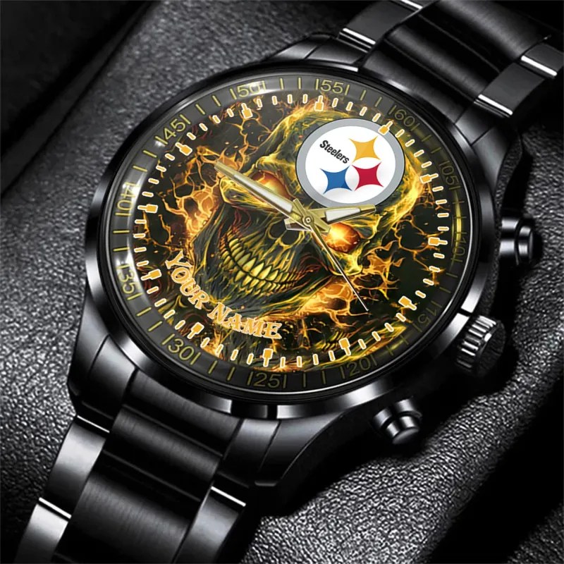 Pittsburgh Steelers Black Fashion Watch