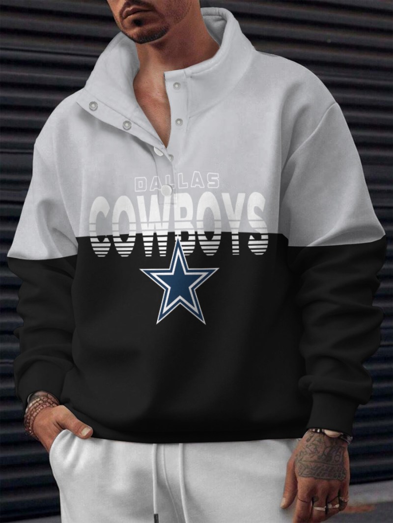 Dallas Cowboys Casual Colorful Stand Collar Sweatshirt